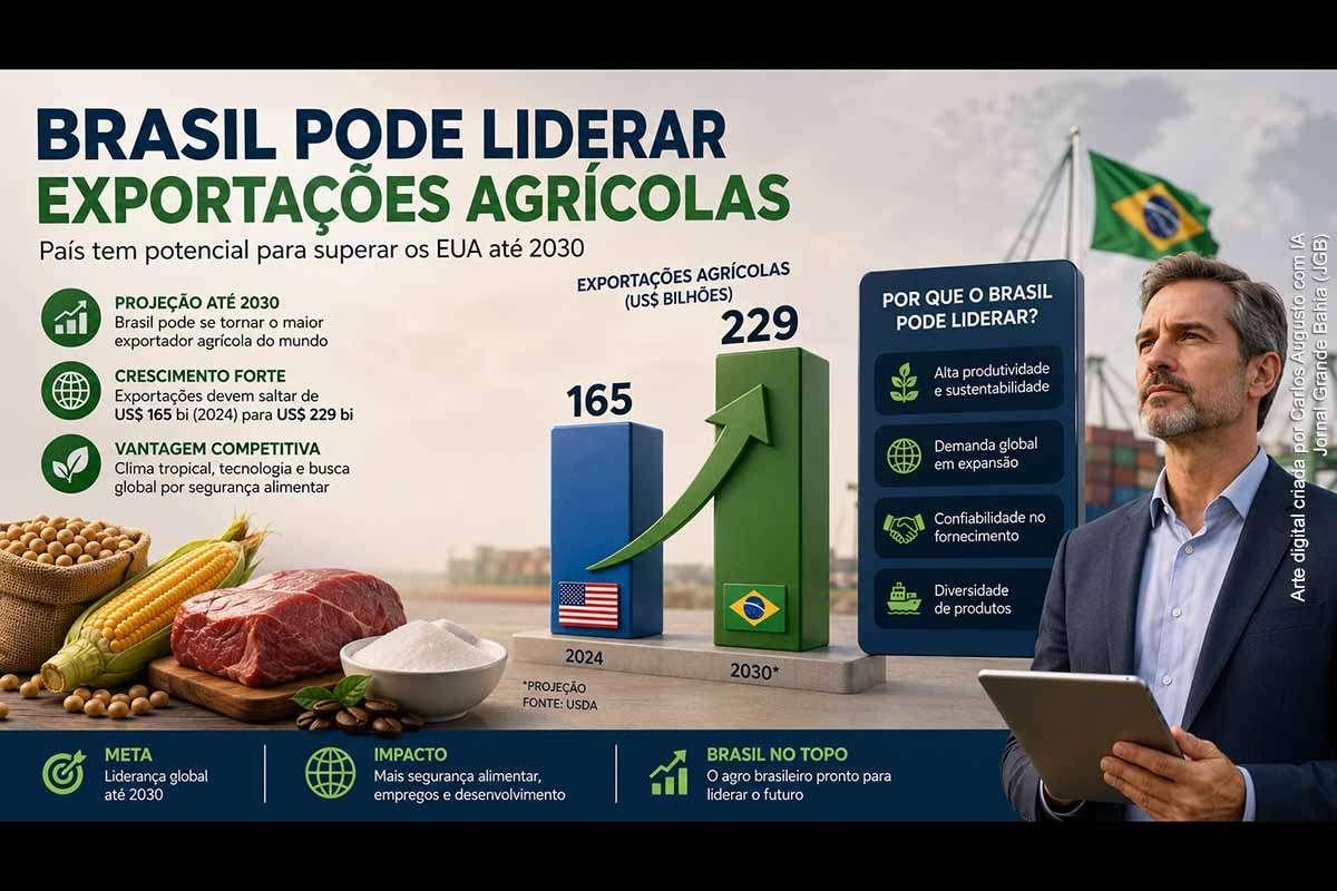 Brasil caminha para ultrapassar os EUA e se tornar o maior exportador agrícola do planeta   