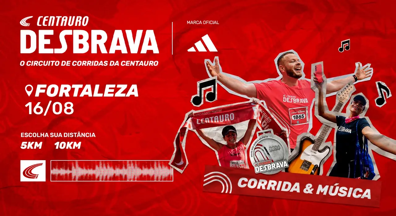 O Centauro Desbrava – Etapa Fortaleza 2026 acontece no domingo, 16 de agosto de 2026