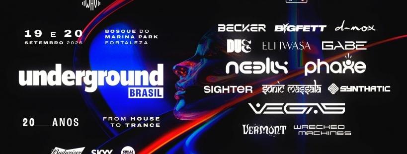 O Underground Brasil 20 Anos acontece no Bosque do Marina Park Hotel, em Fortaleza