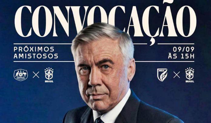 Carlo Ancelotti convocará 26 jogadores para amistosos da Seleção Brasileira