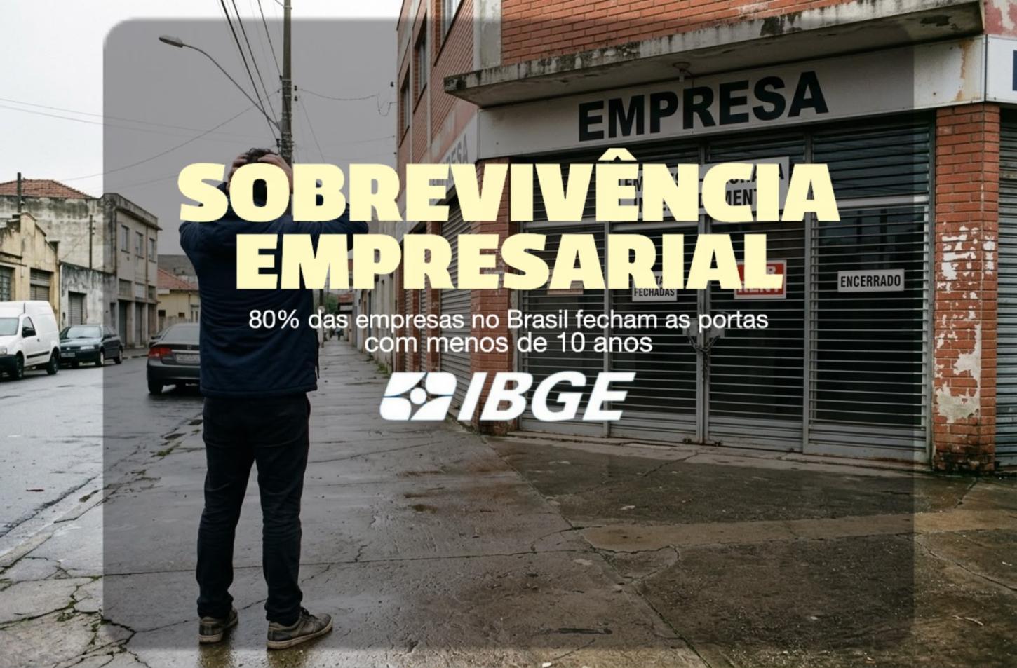 Sobrevivência empresarial: 80% das empresas no Brasil fecham as portas em menos de 10 Anos, aponta IBGE