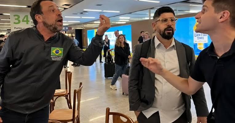 Pavanato e Boulos batem boca em aeroporto de Brasília; veja vídeo