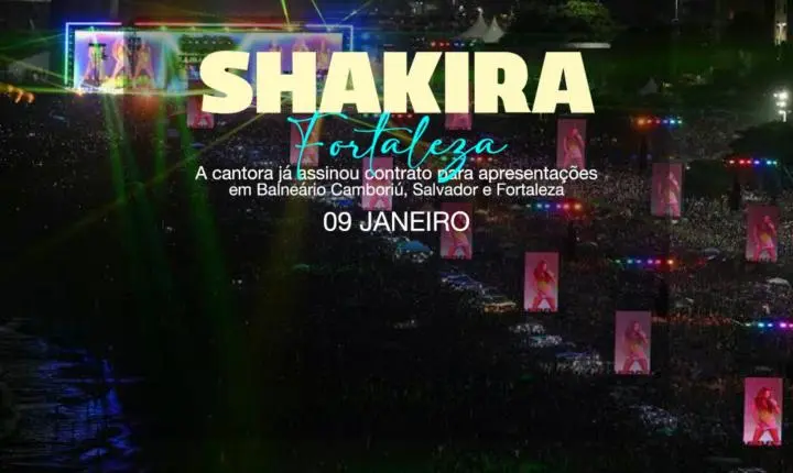 Shakira confirma retorno ao Brasil com show histórico em Fortaleza