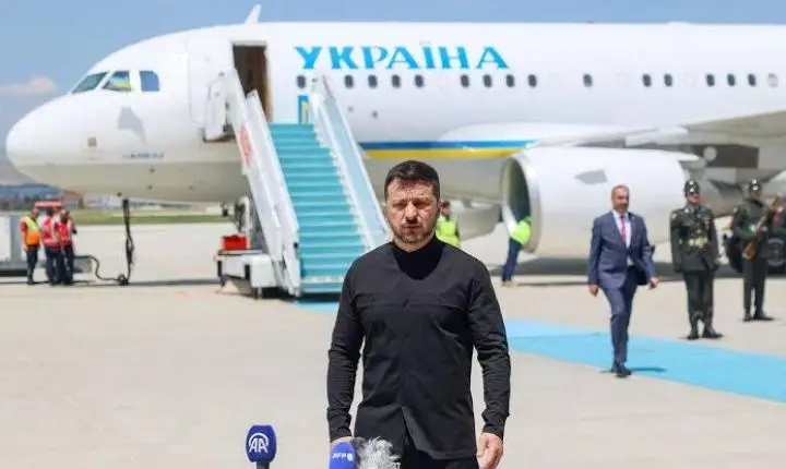 Avião de Zelensky quase é atingido por drone a caminho da Noruega