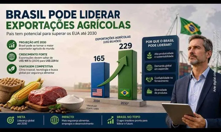 Brasil caminha para ultrapassar os EUA e se tornar o maior exportador agrícola do planeta   