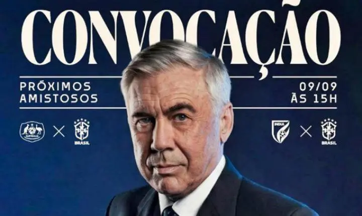 Carlo Ancelotti convocará 26 jogadores para amistosos da Seleção Brasileira