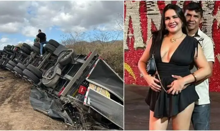 Companheiro de cantora de forró morre em colisão entre carro e carreta no Ceará