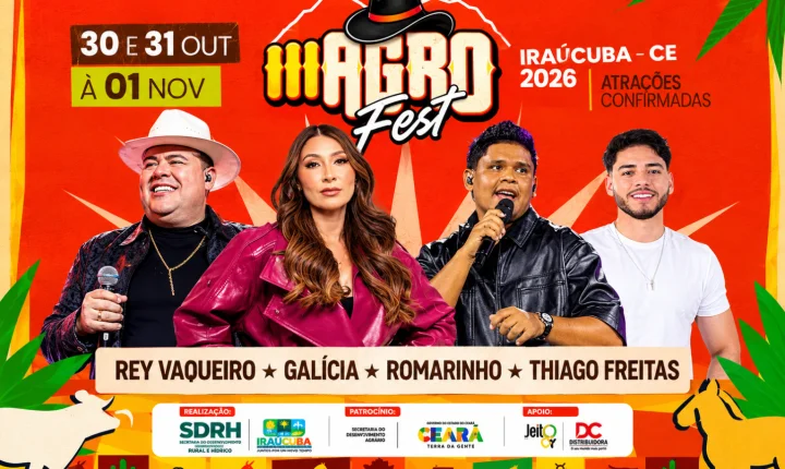 Forró de Peso e Tradição: Galícia Cruz comanda o sábado(31) de festa na III Agrofest em Irauçuba