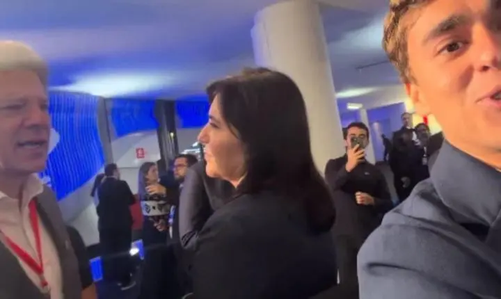 Nikolas ironiza Haddad e Tebet nos bastidores do debate entre Lula e Flávio Bolsonaro: 