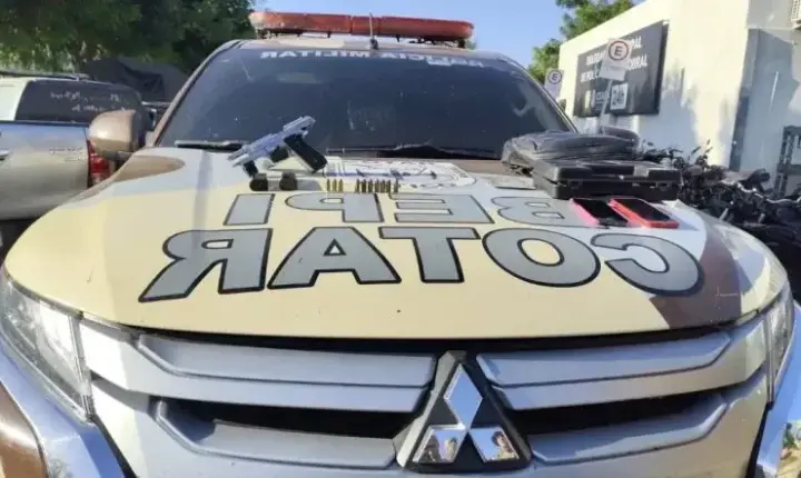 PMCE prende suspeito de ameaçar comerciantes e porte de arma de fogo em Coreaú